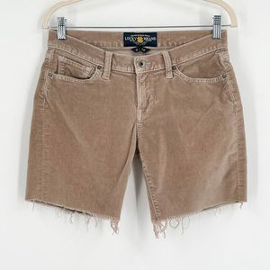 Lucky Brand Tan Velvet Cutoff Shorts Raw Hem Women’s Size 8/29
